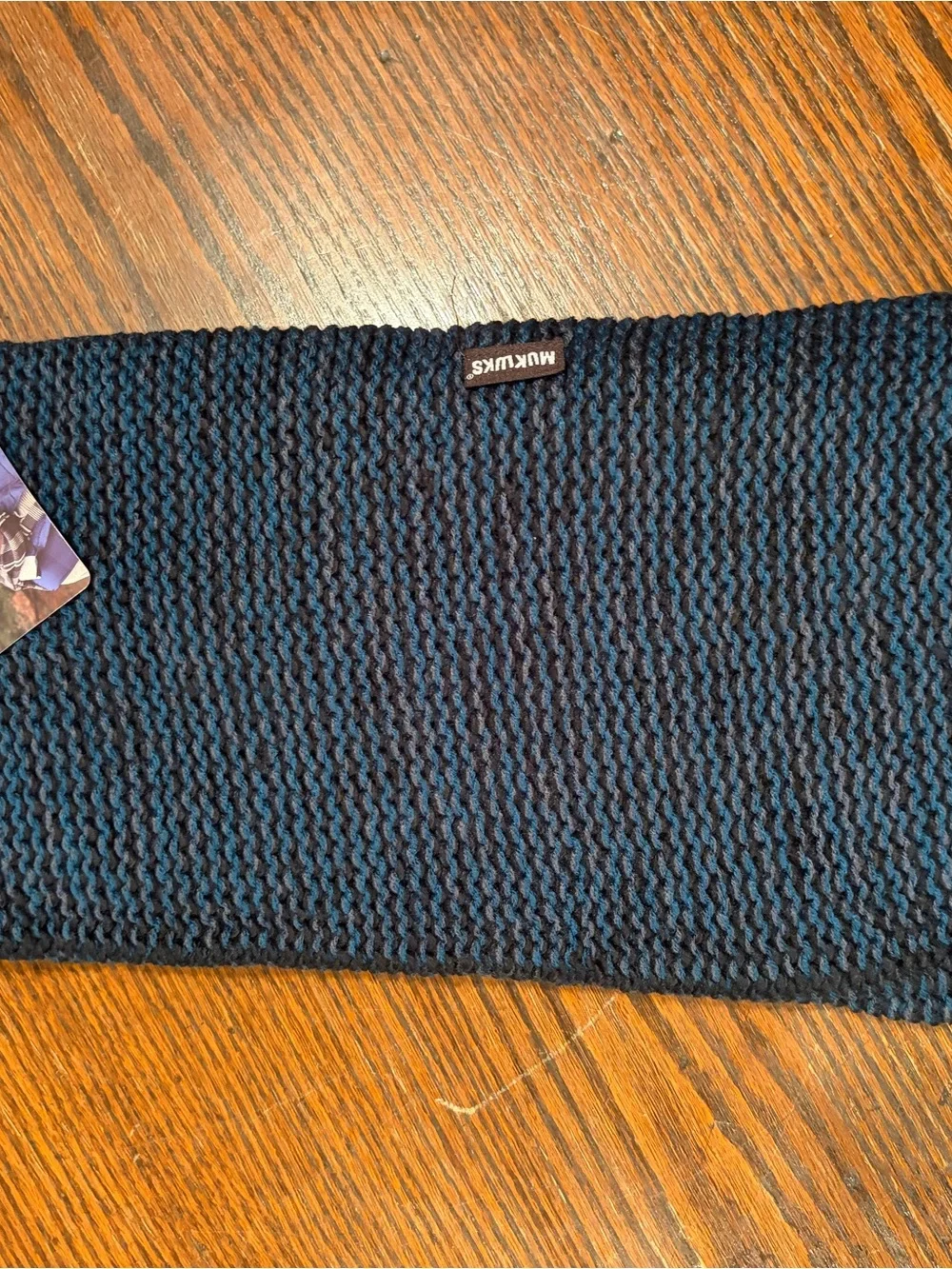 Muk Luks Teal and Black Men's Knit Scarf